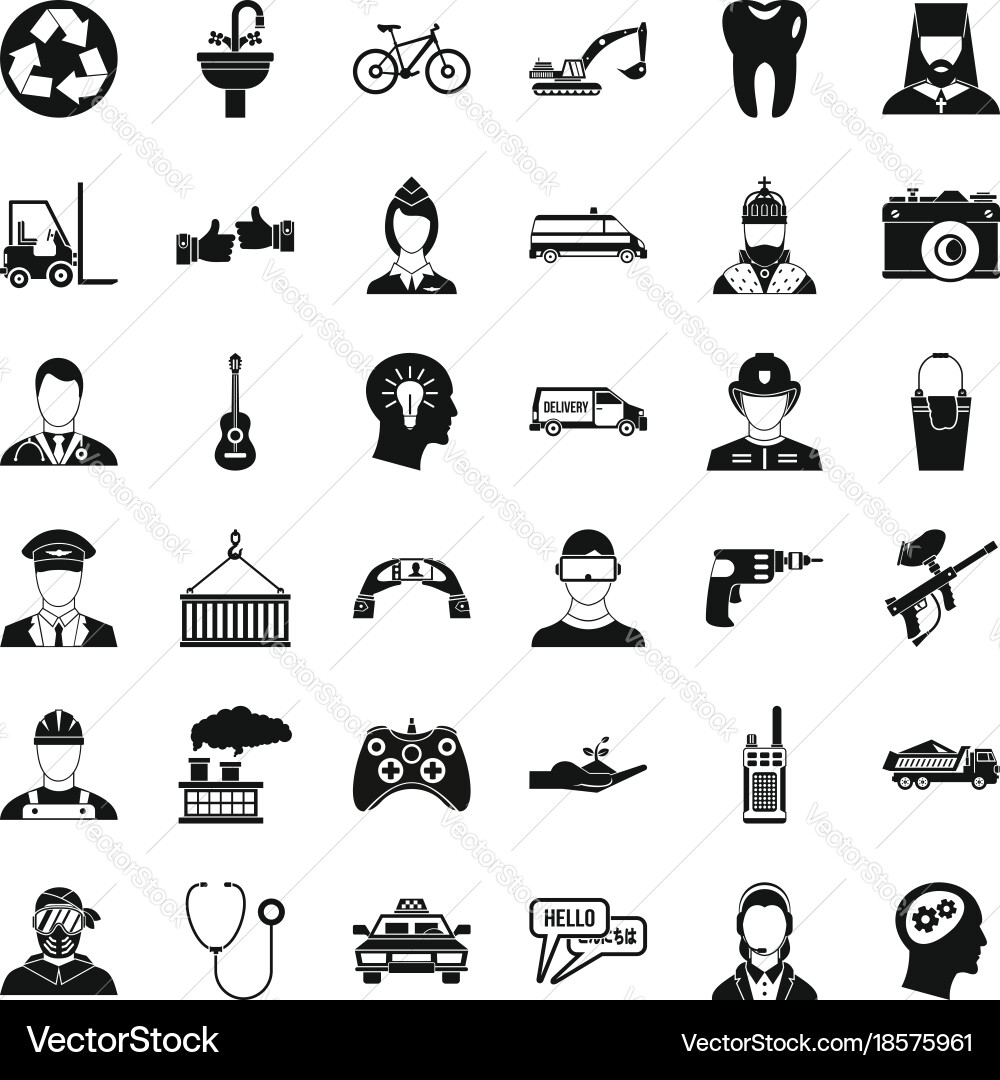 Joystick icons set simple style Vector Image