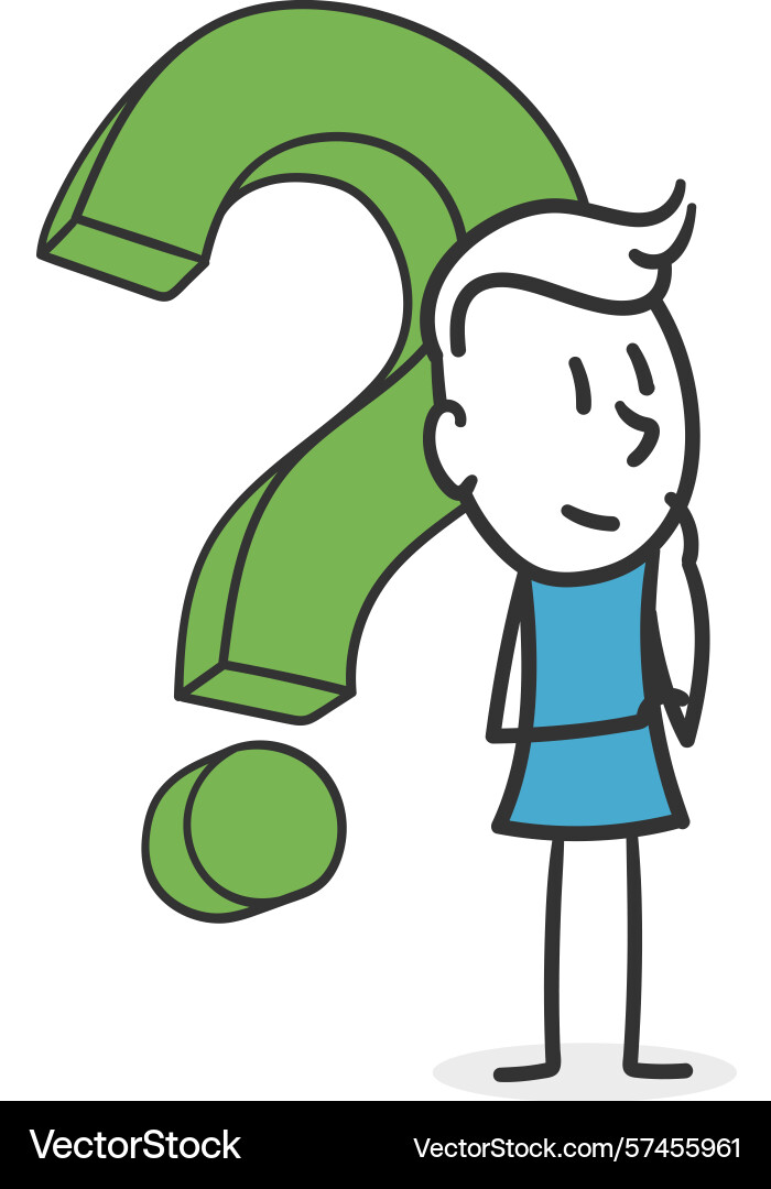 Man with question mark concept of questioning Man with question mark concept of questioning vector image