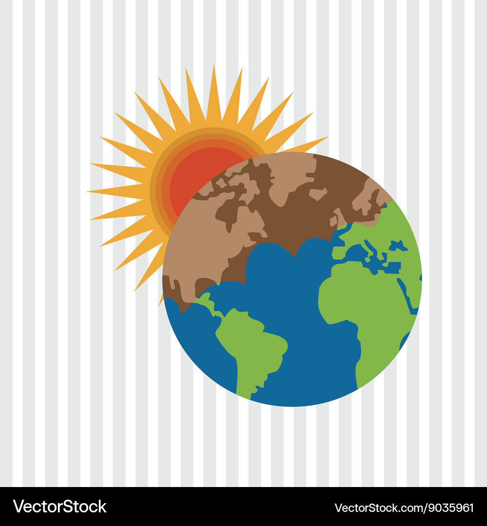 Save planet design environment icon flat Vector Image