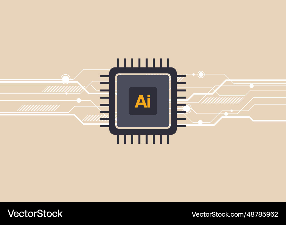 Ai chip cpu icon design Ai chip cpu icon design vector image