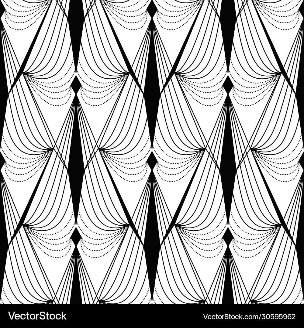 Art Deco Muster Faning nahtlos schwarz und weiß Art Deco Muster Faning nahtlos schwarz und weiß vektorbild