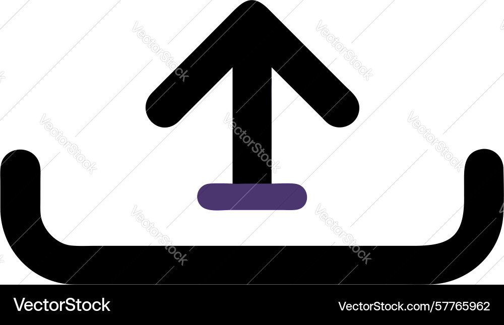 Bold outline upload arrow icon for digital vector image