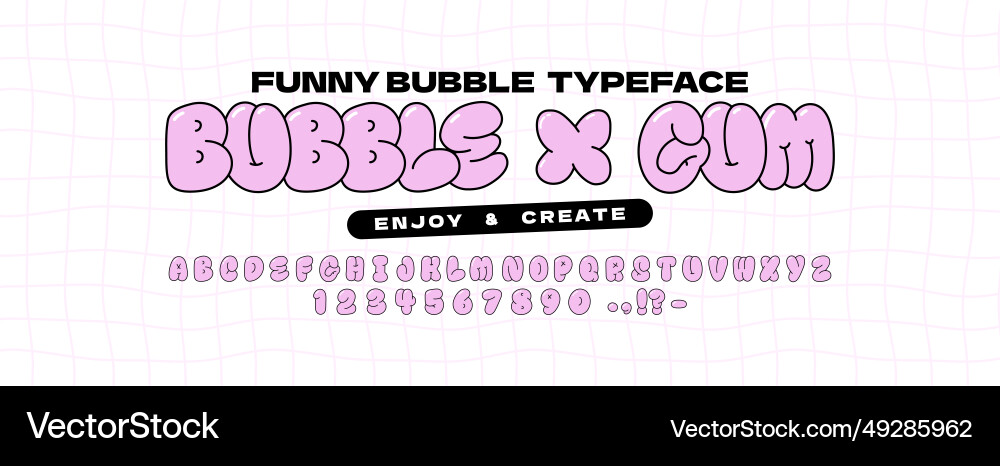 Bubble Font - Retro Y2K Style vector image