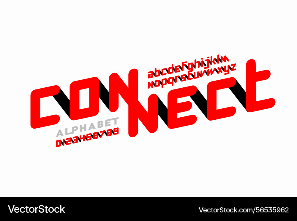 Connect font alphabet letters and numbers Connect font alphabet letters and numbers vector image
