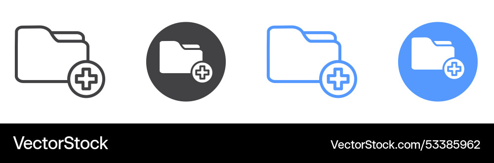 Create folder icon flat line symbol set vector image