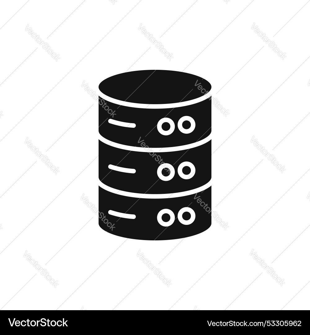 Database icon set cylinder server data storage vector image