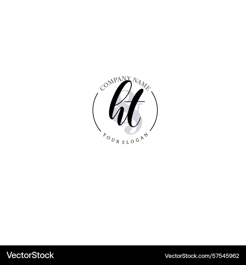Ht initial logo with botanical circle design Ht initial logo with botanical circle design Vector Image