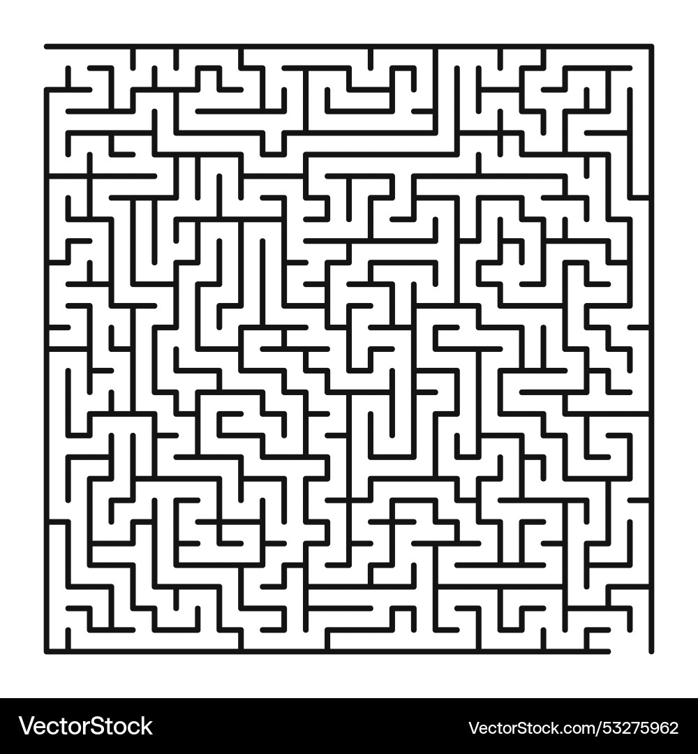 Maze shape design element there is one entrance Maze shape design element there is one entrance Vector Image
