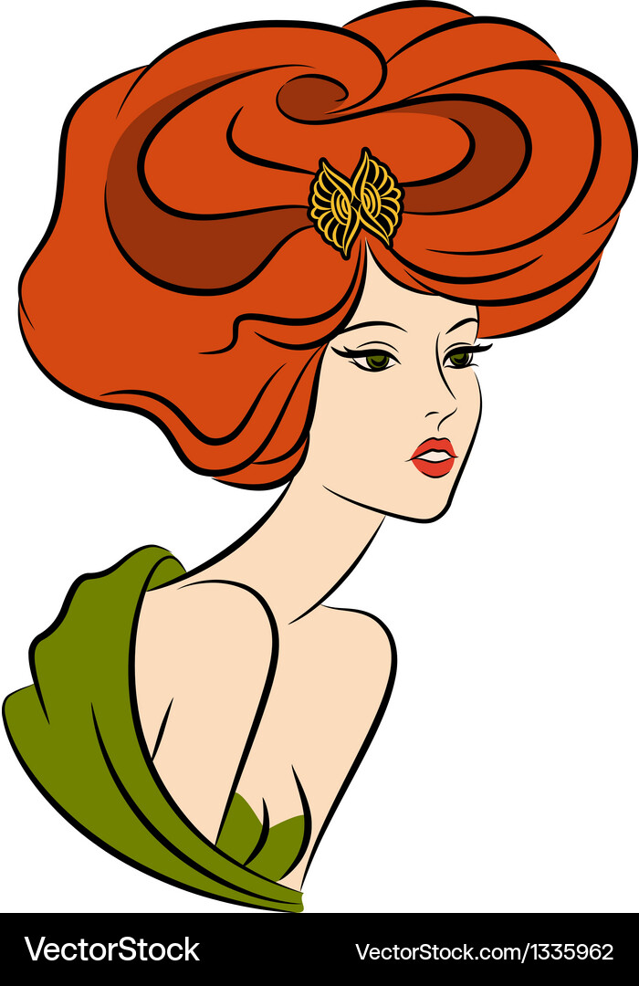 Retro Lady Portrait Vector Image