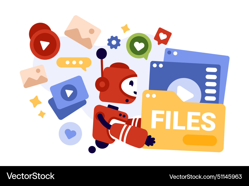 Automation of content creation and blog posts Automation of content creation and blog posts vector image