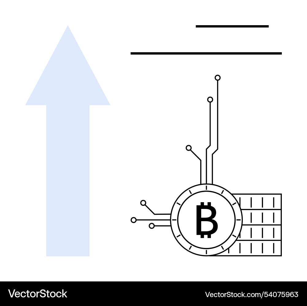 Bitcoin growth and technology concept with upward – Royalty-Free Vector |  VectorStock