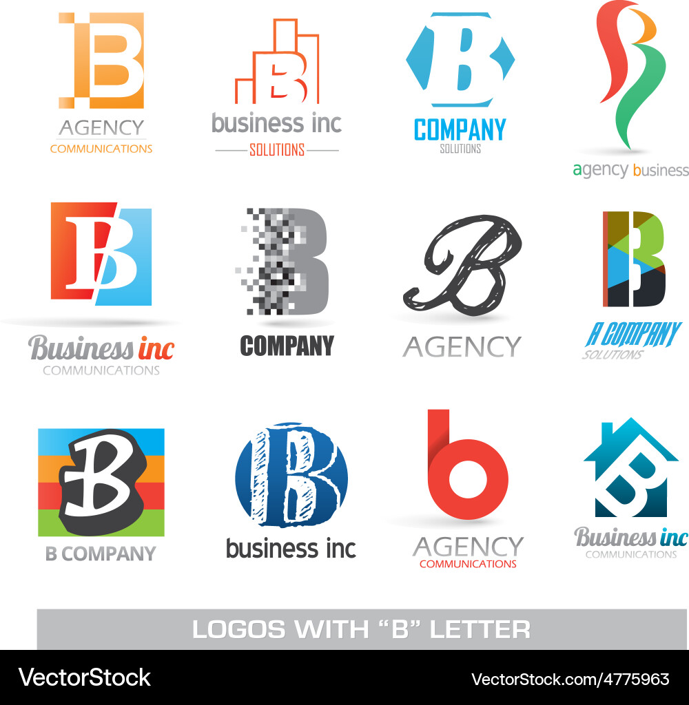 Business icons set with b letter Vector Image