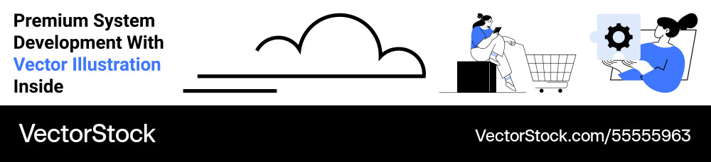 Cloud-based system development with shopping Vector Image