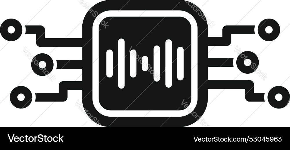 Digital signal processing icon showing soundwave Digital signal processing icon showing soundwave vector image