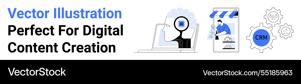 Digital tools and analytics for content creation Digital tools and analytics for content creation vector image