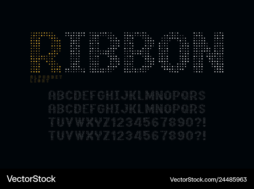 Dotted halftoned display font design alphabet Dotted halftoned display font design alphabet vector image