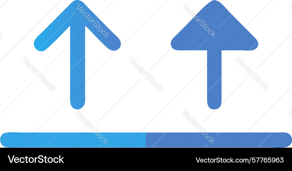 Double up arrows icon for bulk upload increase vector image