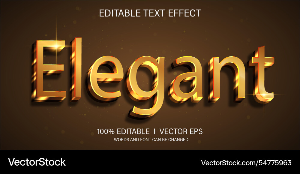 Elegant text effect with modern style design Elegant text effect with modern style design vector image
