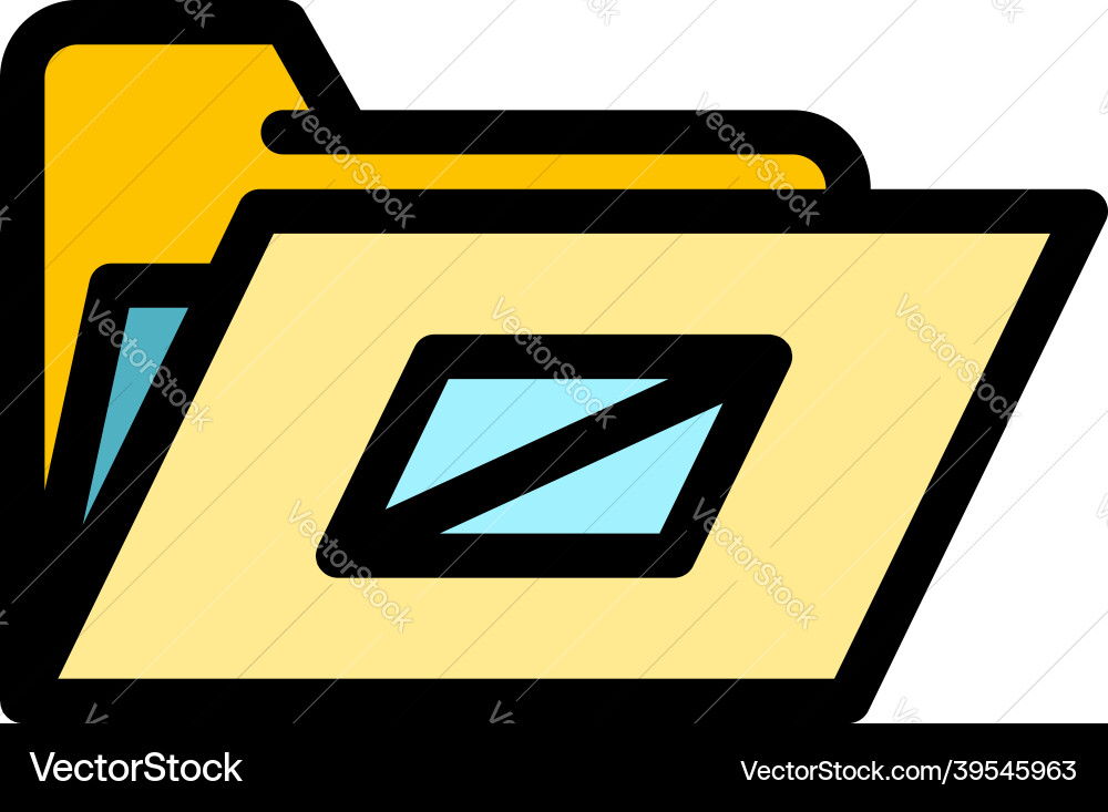 File folder icon color outline File folder icon color outline vector image