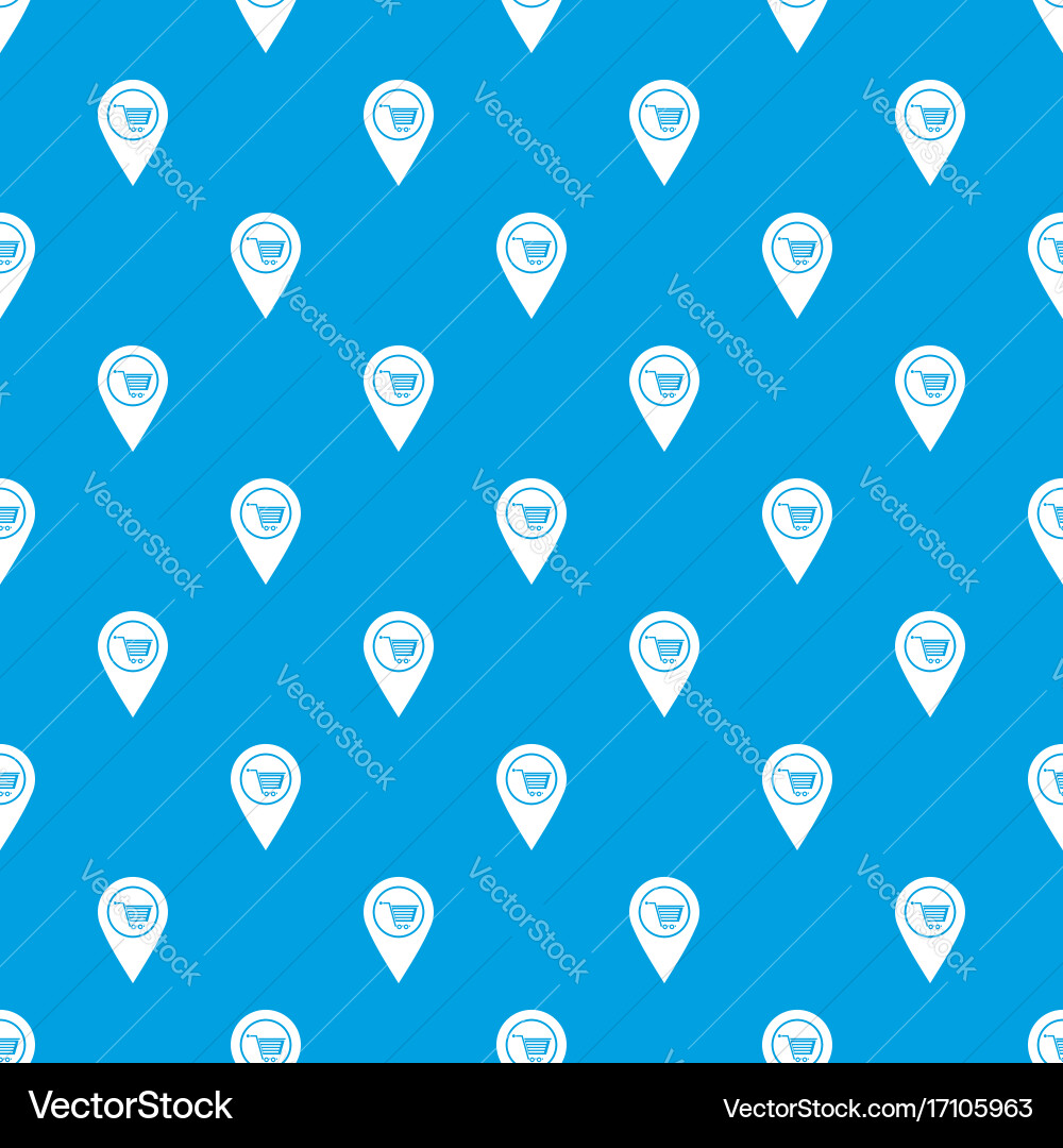 Geo tag with shopping cart symbol pattern seamless vector image