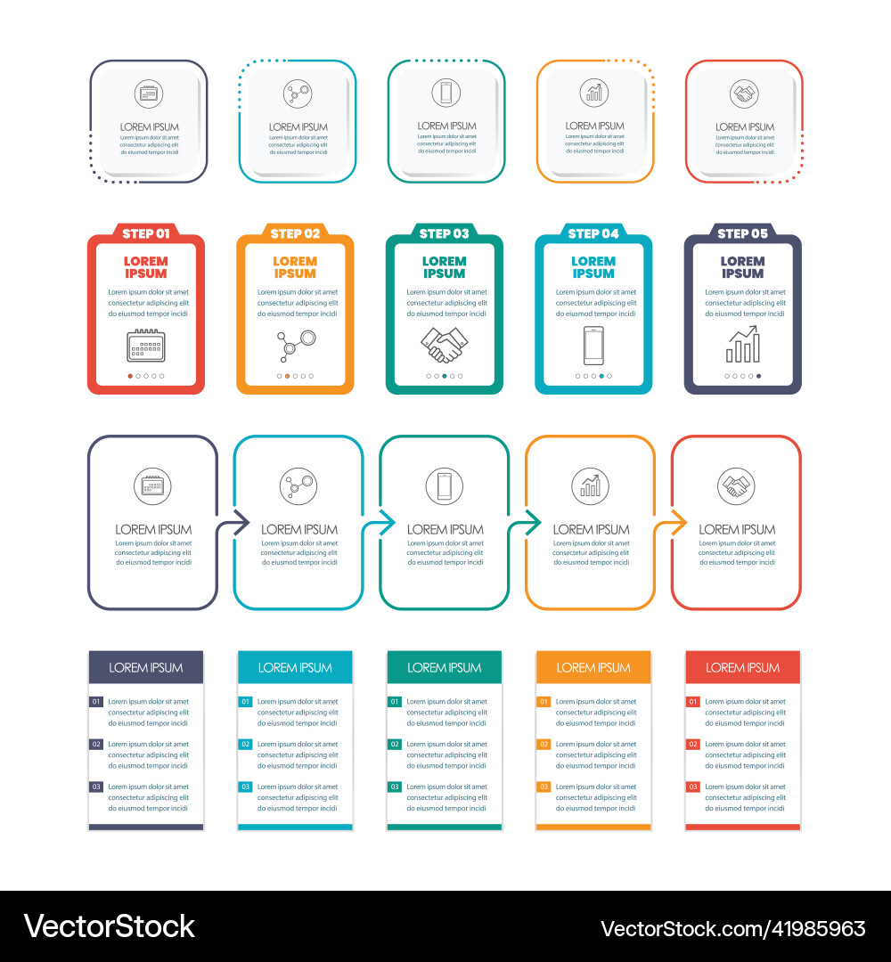 Infographic Elements - Step Template Set vector image