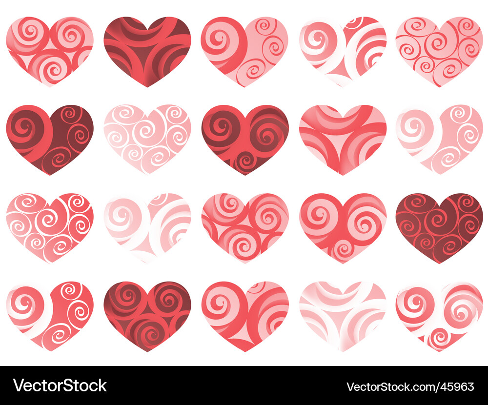 Red Heart Pattern Vector Image