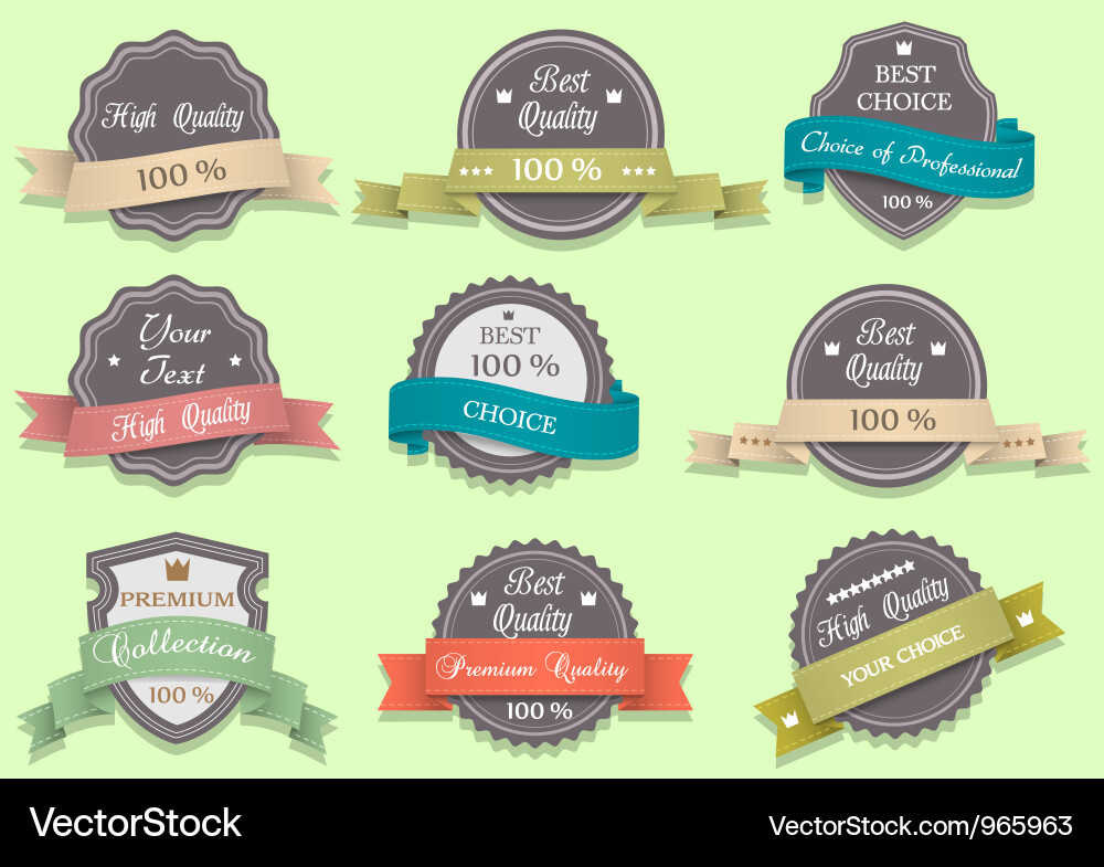 Retro Quality Labels Vector Image