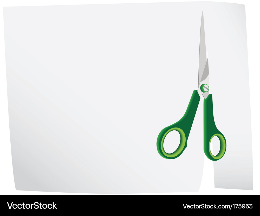 Scissors Cutting Paper Vector Image