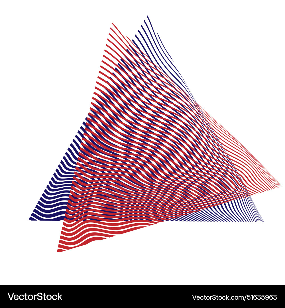 Set of two triangular shapes moir effect vector image