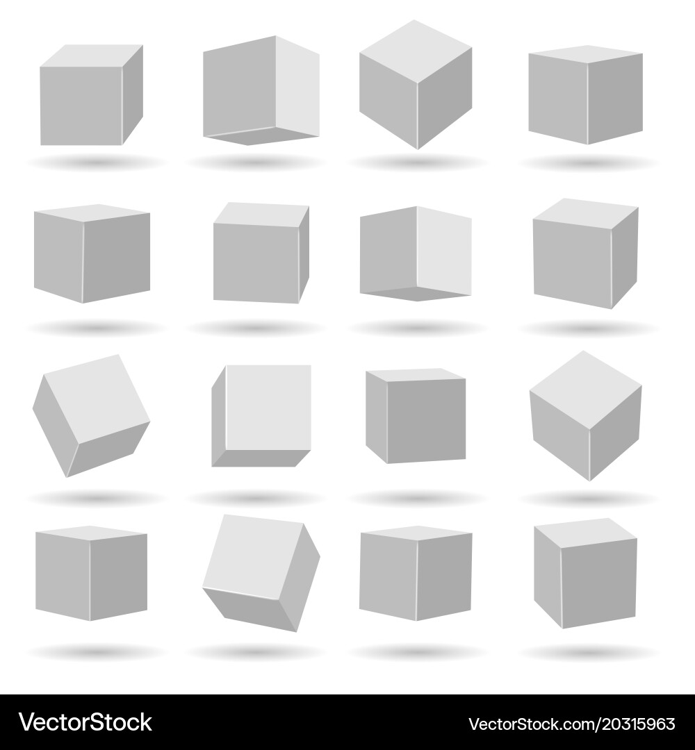 White Cube Models - Geometric Blocks vector image