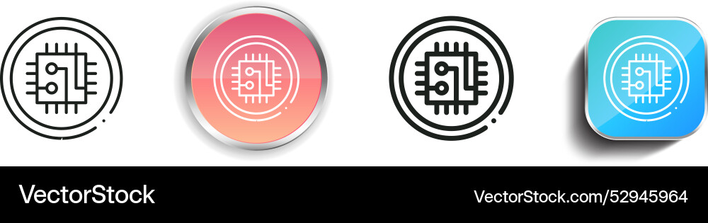 Chip-Symbol dünne lineare regelmäßige und Schaltfläche Stil Chip-Symbol dünne lineare regelmäßige und Schaltfläche Stil vektorbild