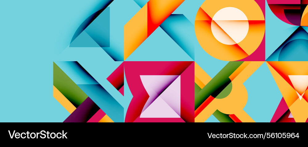 Circles squares lines abstract background Vector Image
