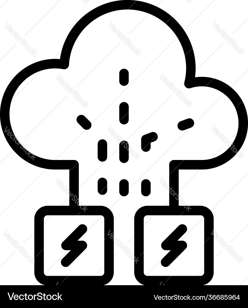 Cloud memory attack icon outline style Vector Image