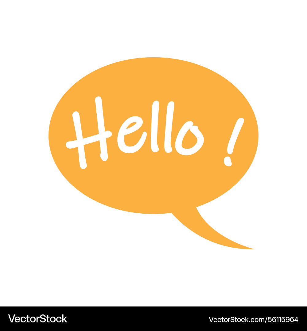 Communication bubble with hello word Communication bubble with hello word vector image