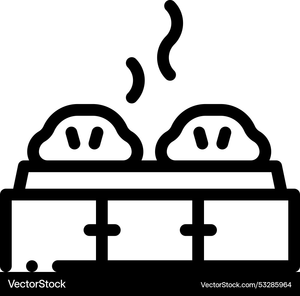 Dumpling icon thin linear style design isolated Vector Image