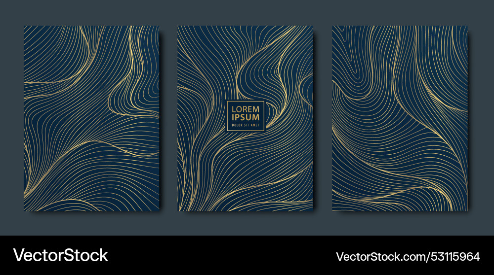 Elegant Wave Patterns - Dark Background vector image