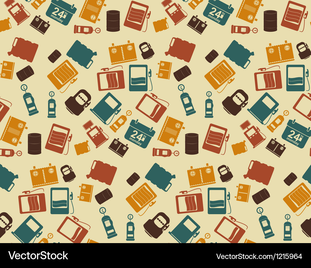 Gas station background pattern and icon Vector Image