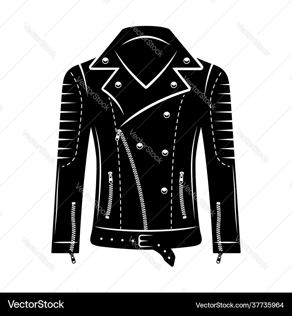 Leather biker jacket object or design Leather biker jacket object or design vector image