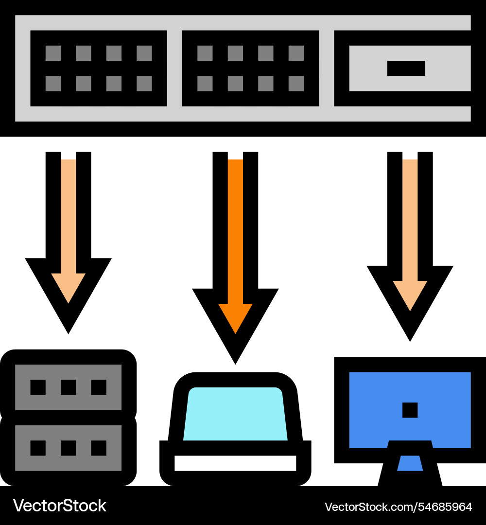 Network switch data center color icon Network switch data center color icon vector image