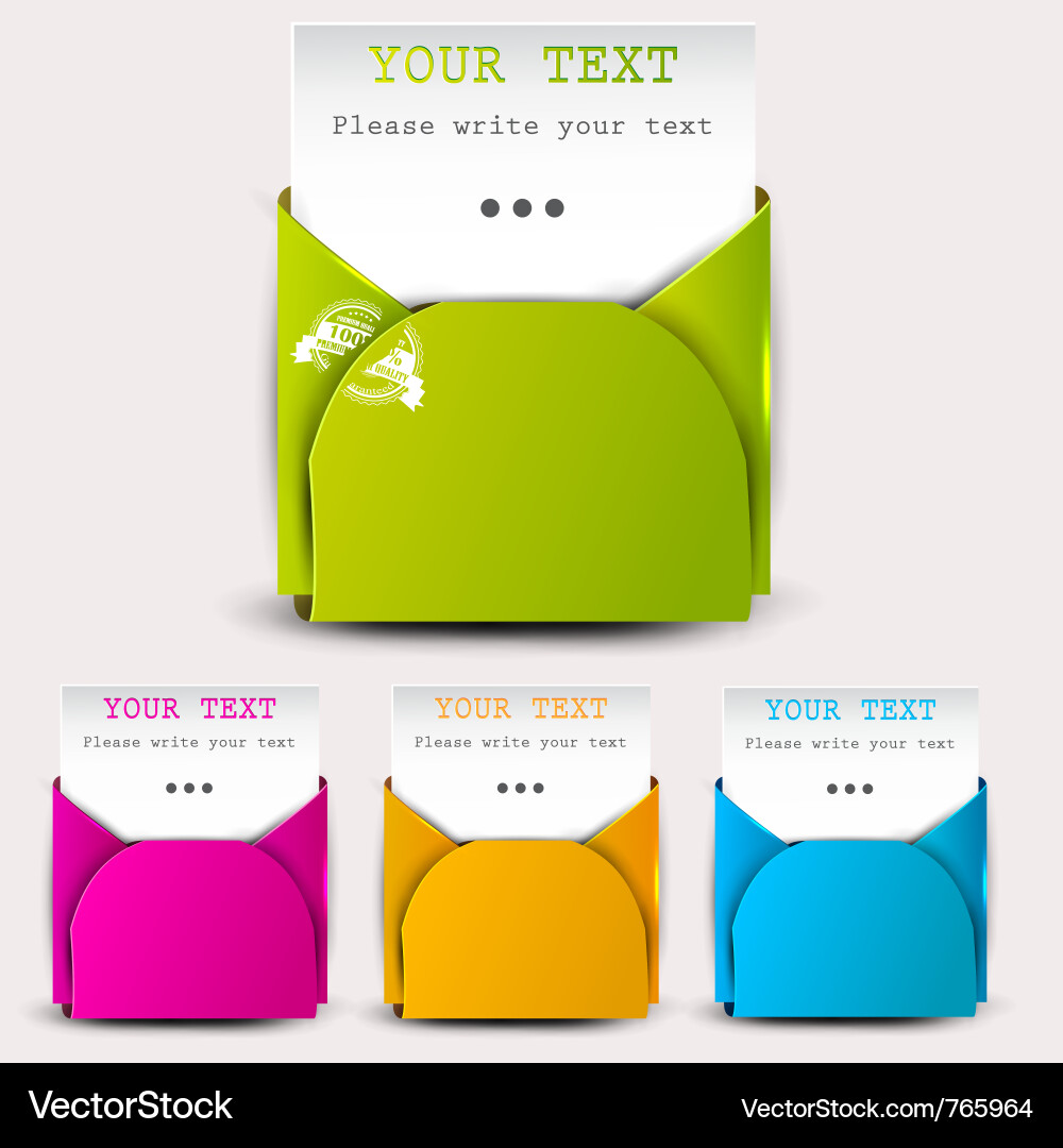 Paper sheets with envelopes for text vector image