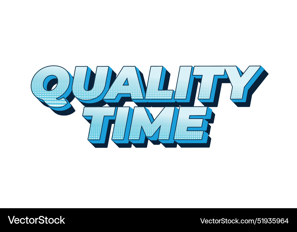 Quality time text effect in 3d style with good Vector Image
