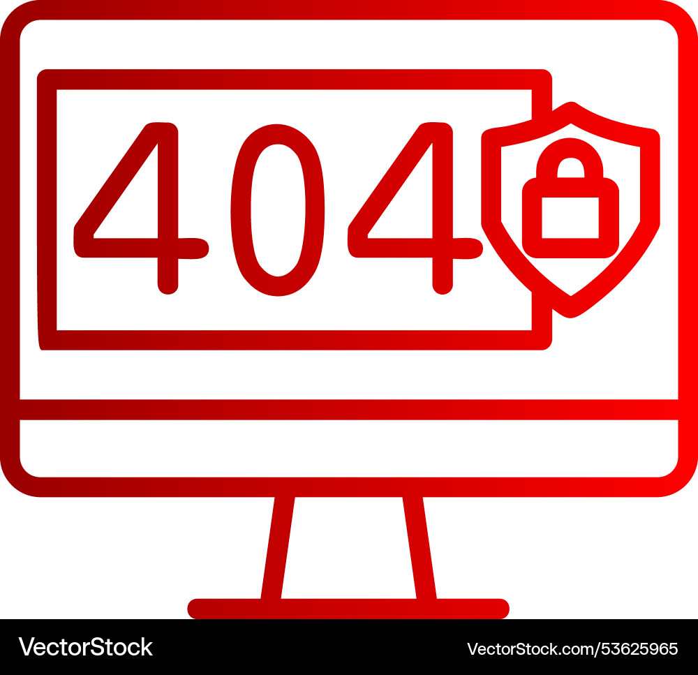 404 error line gradient icon Vector Image
