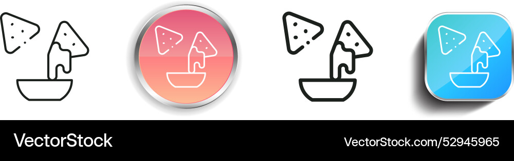 Chips icon thin linear regular and button style vector image