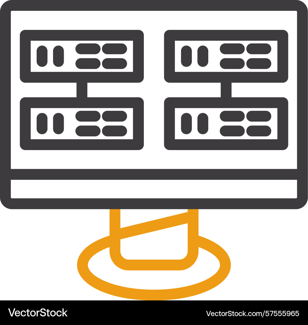 Computing two color icon vector image