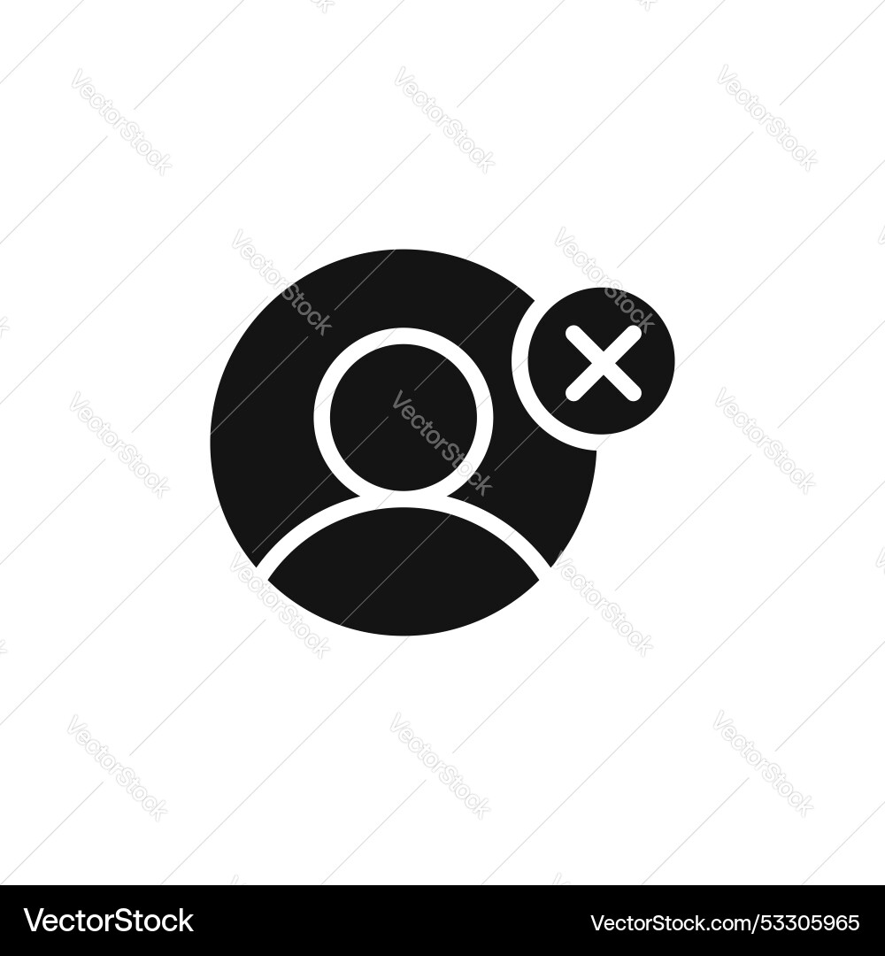 Delete user icon set restricted member Vector Image