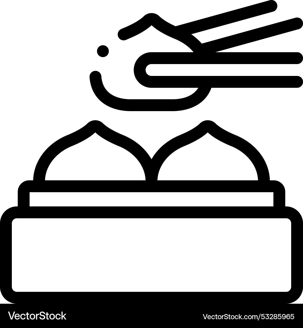 Dumpling icon thin linear style design isolated Dumpling icon thin linear style design isolated Vector Image