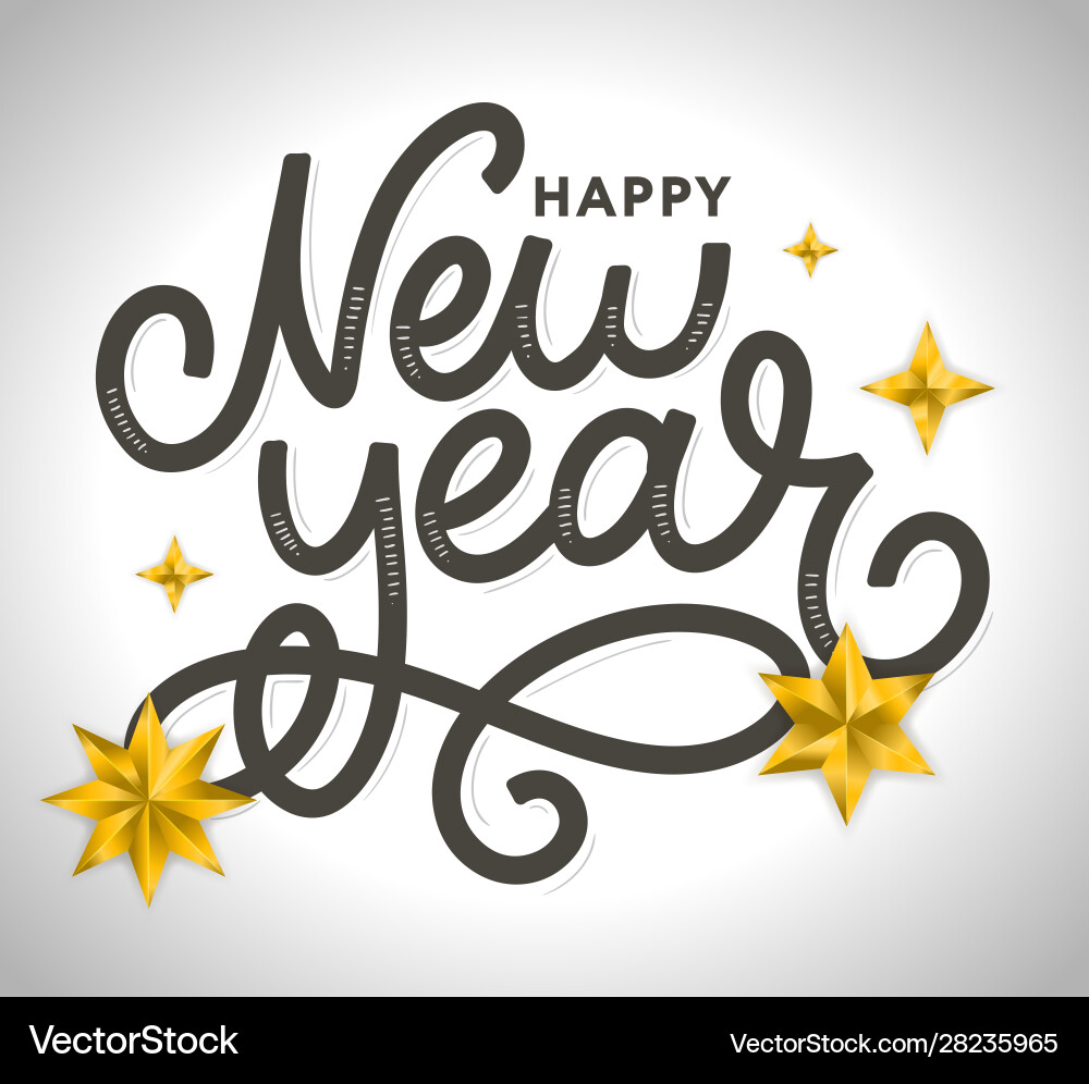 Happy new 2020 year holiday with lettering Happy new 2020 year holiday with lettering vector image