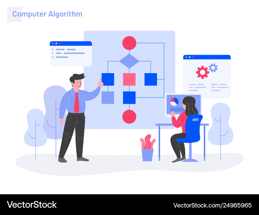Modern Algorithm Concept - Data Flow vector image