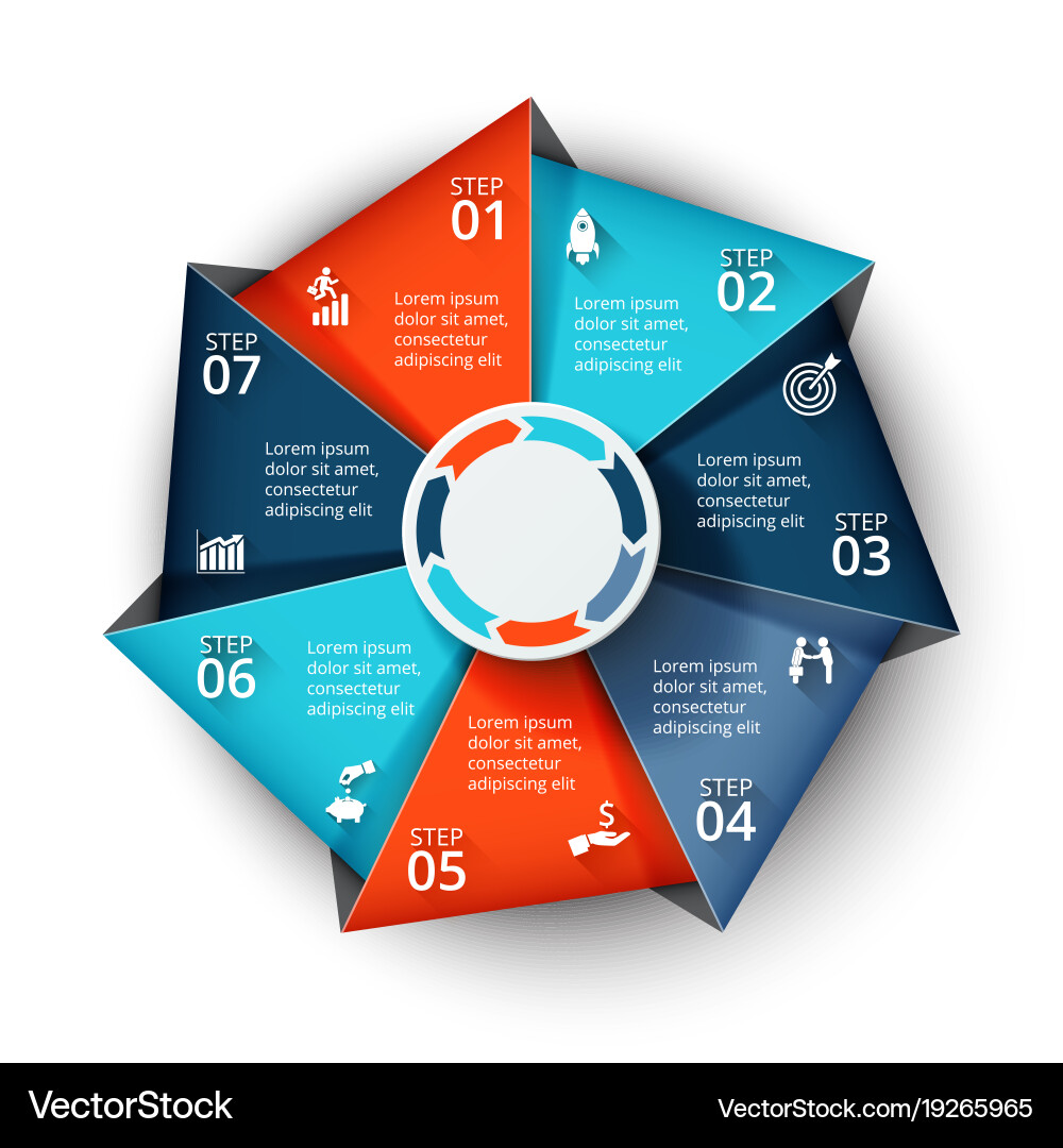 Seven Part Diagram Element vector image