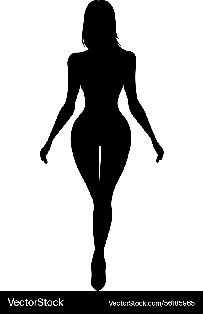 Walking woman body black silhouette Vector Image